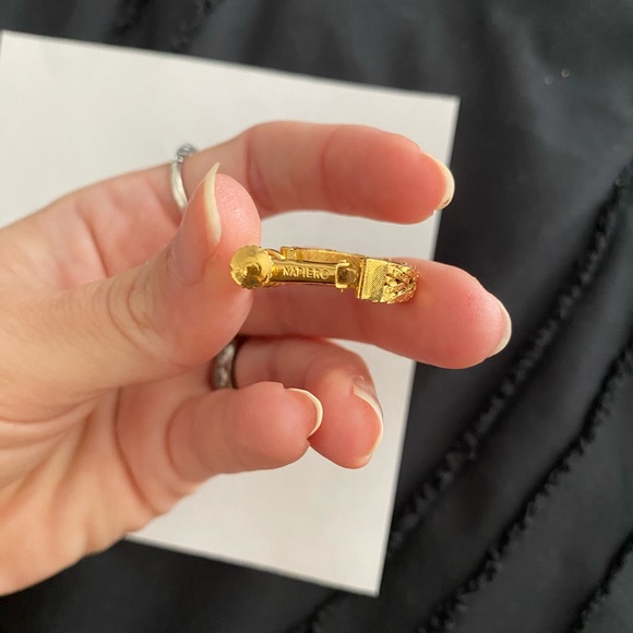 Vintage Gold Hoop Earrings - Picture 2 of 2